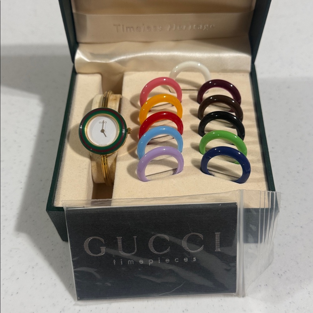 Gucci Watch with Colorful Bezel Set 12 colors Women’s Small - Picture 2 of 9